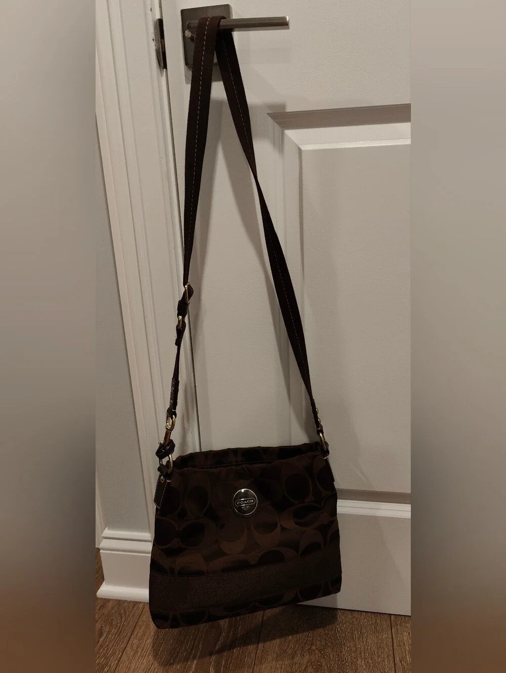 Coach Brown Signature F18038 Crossbody Bag